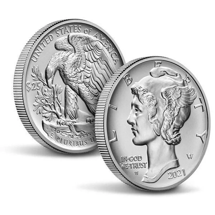 Палладиевая монета Американский Орел 2021 обратная пруф, одна унция Arts318L