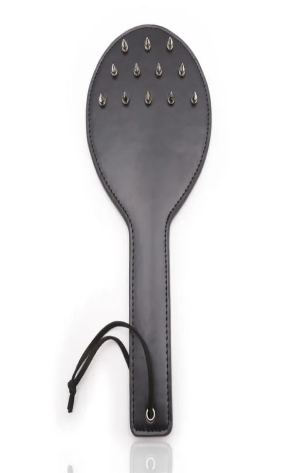 Lederen Spiked Spanking Paddle Zware Beslagen ZweepErotische Bondage Volwassen Rollenspel Speeltjes Voor Paar Y181008039334358