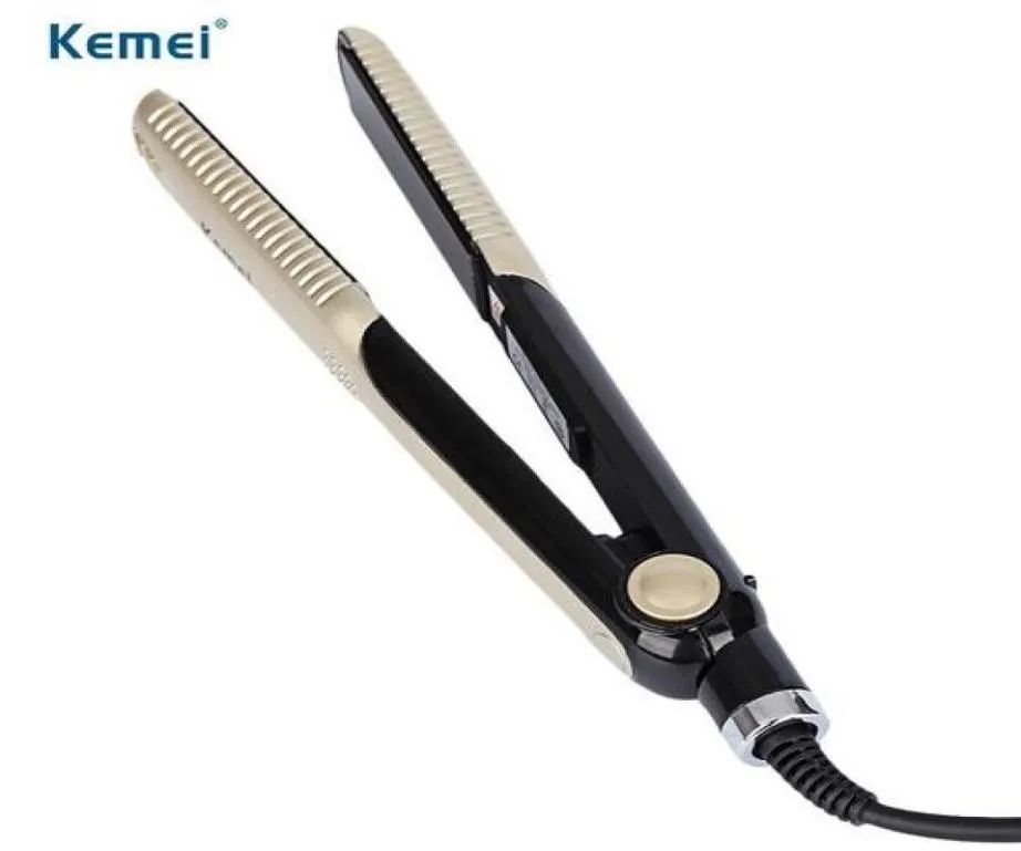 Kemei327 Nuevas planchas para el cabello Peluquería profesional Plancha de pelo de cerámica portátil Planchas Herramientas de peinado 7137198