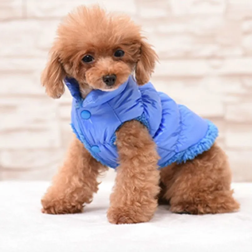 Roupas de inverno à prova de vento colete para cachorro jaqueta acolchoada roupas para cães pequenos roupas quentes chihuahua roupa yorkie vestuário para animais de estimação suprimentos2492