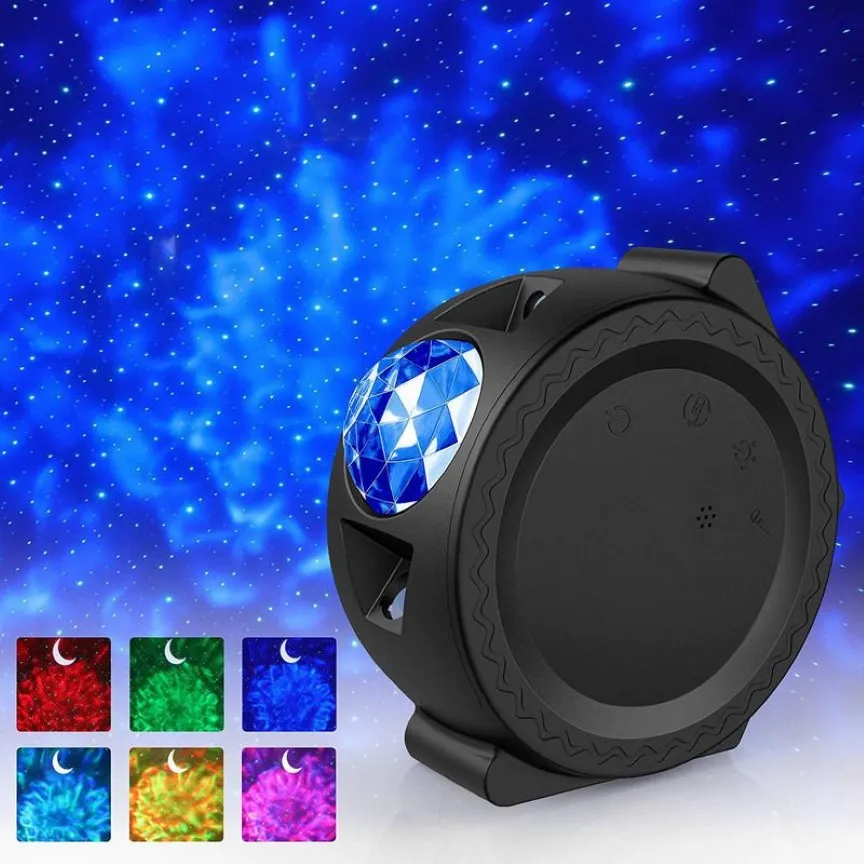 Stary Sky Projector LED NEBULA CLOUD NIGHT LIGHT OCEAN Waving Light 360度ローテーションナイト照明ランプギフト201028242K