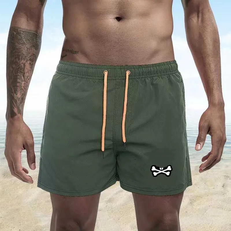 Shorts de moda masculina calças de praia shorts de couro crânio coelho animal impressão psyyyy coelho surf shorts secagem rápida estilo europeu e americano S-4XL