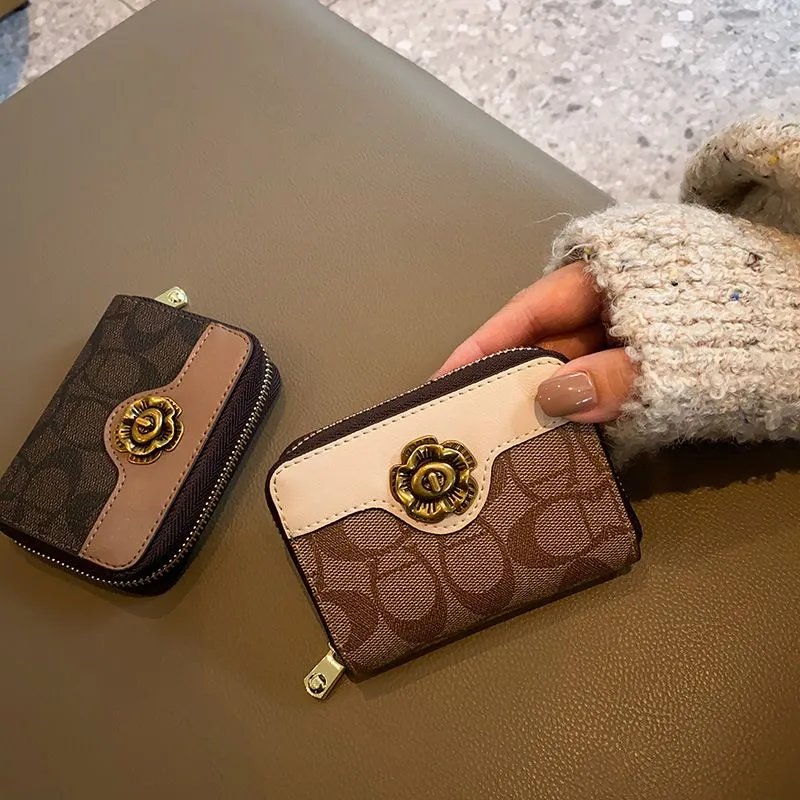 Women Girls Luxury Card Holder Short Wallet Mini PU Letter Wallet Multi-Card Card Holder Small Multi-functional Clutch Bag With Box coachly Bags
