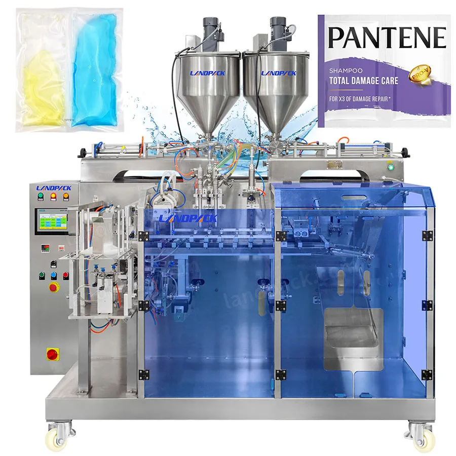 Shampoo Premade Twin Doypack Bag Pouch Pack Filling Sealing Packaging Packing Machine
