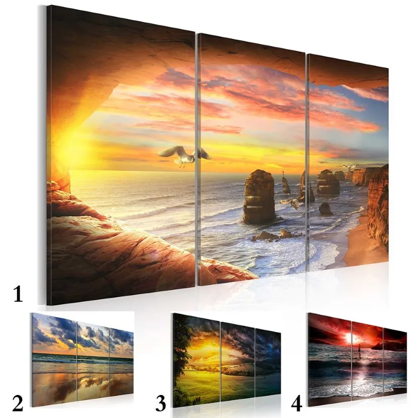 5 Panel Modernt tryckt havsvåglandskapsmålning Bild Canvas Art Seascape målning för vardagsrum ingen ram ingen ram presentolja276w