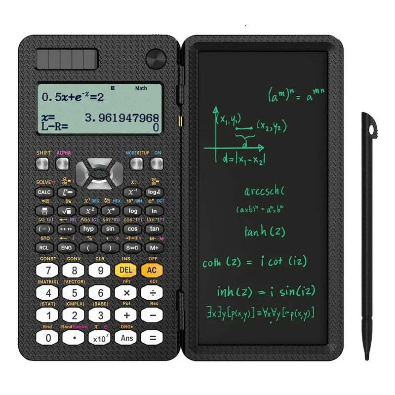 Calculadora científica solar com bloco de notas lcd profissional portátil dobrável 417 funções para estudantes atualizado 991es 240227