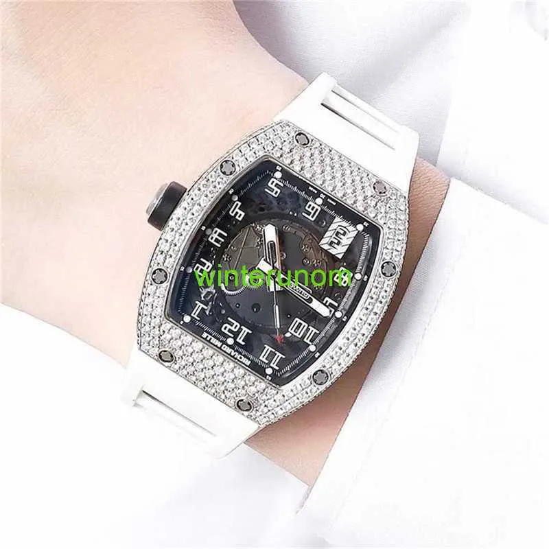 RM Mechanical Watches Richardmills RM005 zegarki automatyczne mechaniczne męskie zegarek Platinum Full Diamond Watchhbfkyg