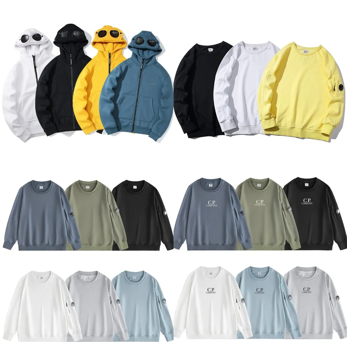 CP Jumper Tasarımcı Hoodie En Kaliteli Erkek Sweatshirt Kadın Hoody Ladys Pullover Pantolon Set Çekme CP Hoodies Sweater Traursuit Rozi ile Asya Boyutu M-XXL