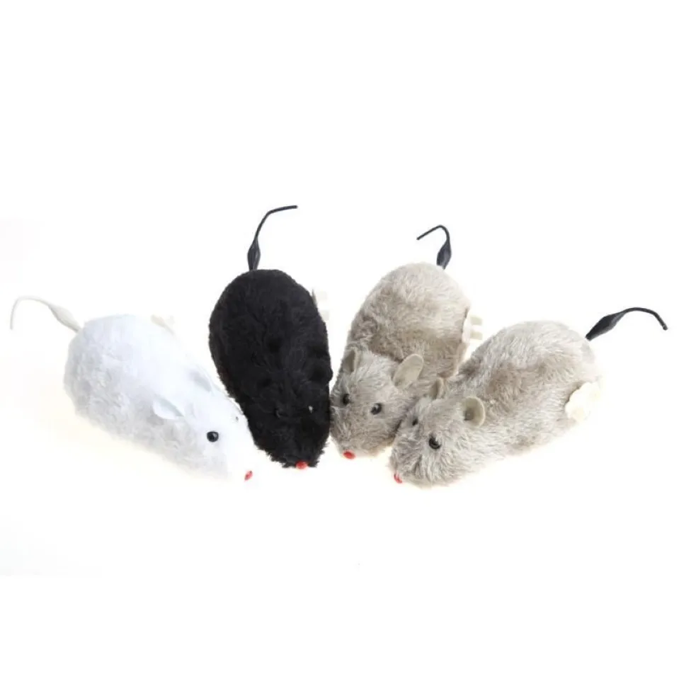 Cat Toys آلية متعرج اللاسلكي ساعة Clockwork Mouse Dog Pet Pet incten Motion Motion Motion Trick Trick Plush Rats270b