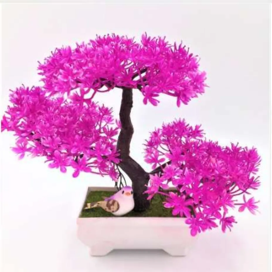 1pc Welcoming Pine Emulate Bonsai Simulation Decorative Artificial Flowers Fake Green Pot Plants Ornaments Home Decor288h