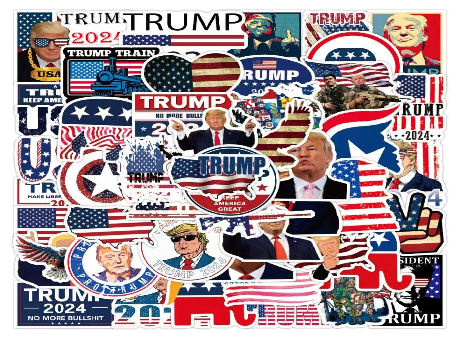 Pack of 50Pcs Whole USA President Stickers Trump 2024 Sticker Waterproof Noduplicate Water Bottle Notebook Skateboard Luggage8075620