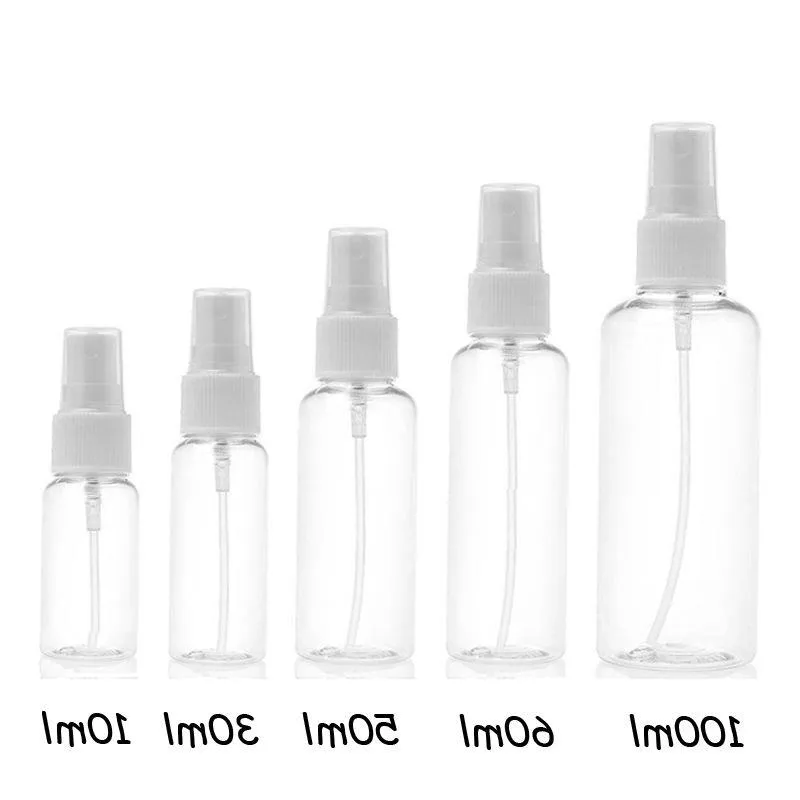 50PCS Sprühflasche 10ml 30ml 50ml 60ml 100ml Reise transparenter Kunststoff Parfüm nachfüllbare Flasche Glnql