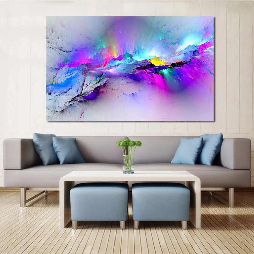 Wall Pictures For Living Room Abstract Oil Painting Clouds Colorful Canvas Art Home Decor No Frame307m