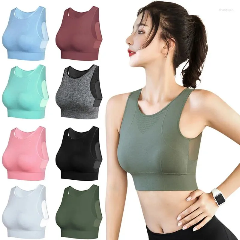 Bras Women Breefrefable oddychający Bra Mesh Patchwork Beauty wstrząśnięte wstrząsem wstrząsowym Wyściełane szybkie solidne fitness