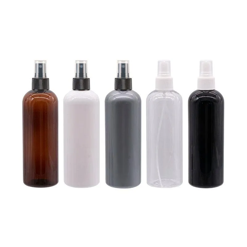 300 мл X 20 пластиковая бутылка с распылителем, черный, коричневый, многоразовые парфюмерные косметические флаконы, упаковка, контейнер для духов, тонкий распылитель Tsraa
