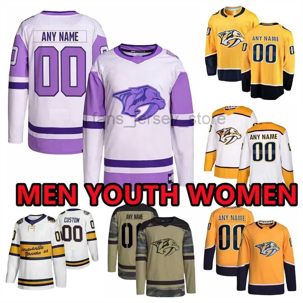 Custom Hockey Jerseys Nashville''Predators''Mens 52 Kevin Lankinen 3 Lauzon 75 Juuso Parssinen 74 Juuse aros 44 Kiefer Sherwood Colton Sisso