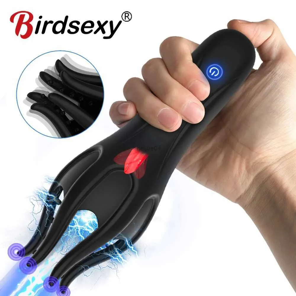 Volwassen Speelgoed Eikel Trainer Voor Mannen Krachtige Vibrerende Penis G Spot Masturbator Zachte Vingertop Verlengen Uithoudingsvermogen Massage Vibrator Erotisch speelgoedL2403