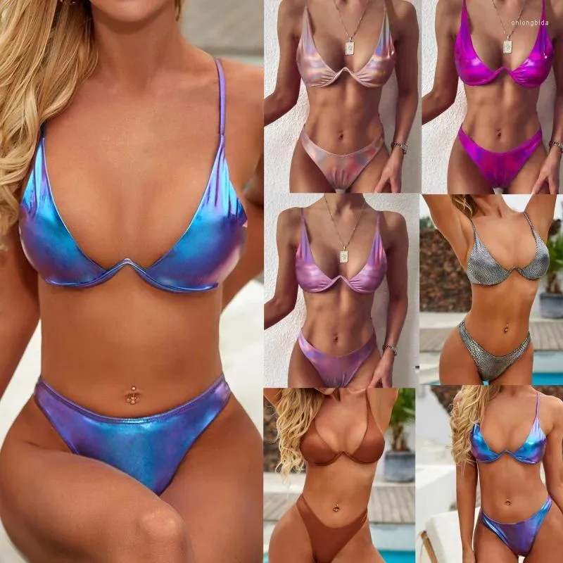 Damesbadmode Bikini Mode Sexy badpak 5 kleuren beugelsplit