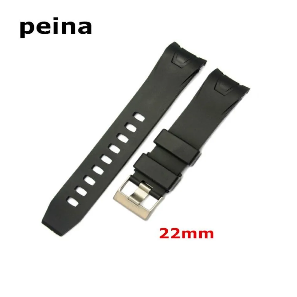 Cinturino per orologio con estremità curva in gomma nera arancione da 20 mm 22 mm nuovo da utilizzare per Omega Watch260E