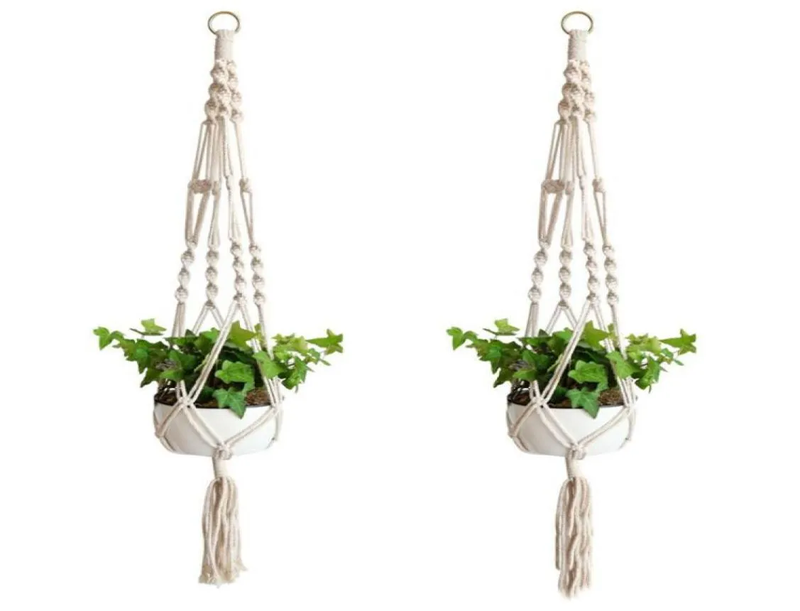 Cintres pour plantes en macramé, porte-pots, cordes, tenture murale, panier de jardinière, porte-plantes, paniers de pots de fleurs d'intérieur, levage 4674488