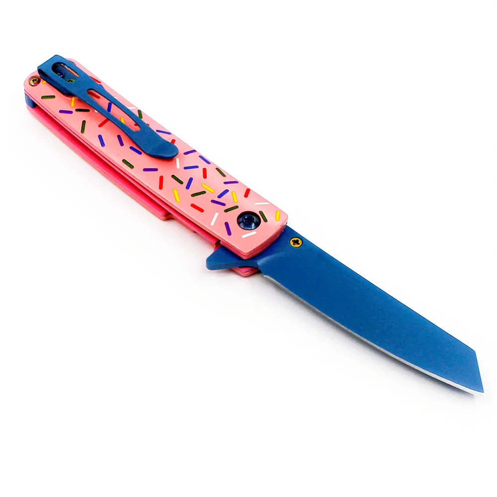 Speciale aanbieding M3053 Flipper-zakmes 440C blauwe titaniumcoating Tanto-mes Roestvrijstalen handvat Kogellagerring Outdoor EDC-zakmessen