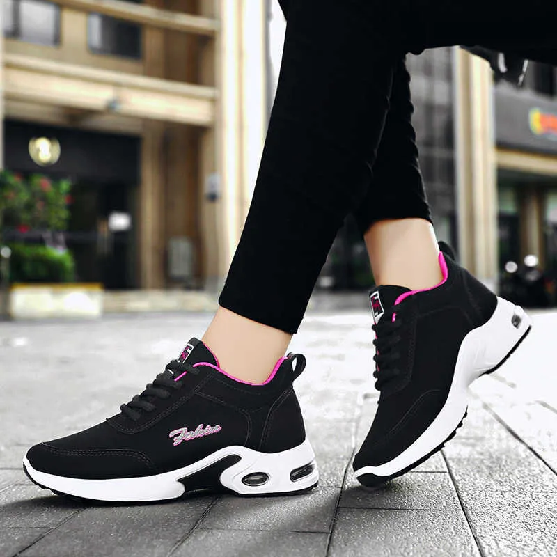 HBP non marchio 2-ok Tenis de Mujer Nuovo Trendy Sport Sport Fashion Cushion Cushole Leather Waterproof Women Sneaker