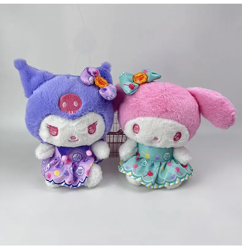 Wholesale anime Kuromi Melody purple pink and white skirt plush toys children`s games playmate company corporate activity gift room decoration