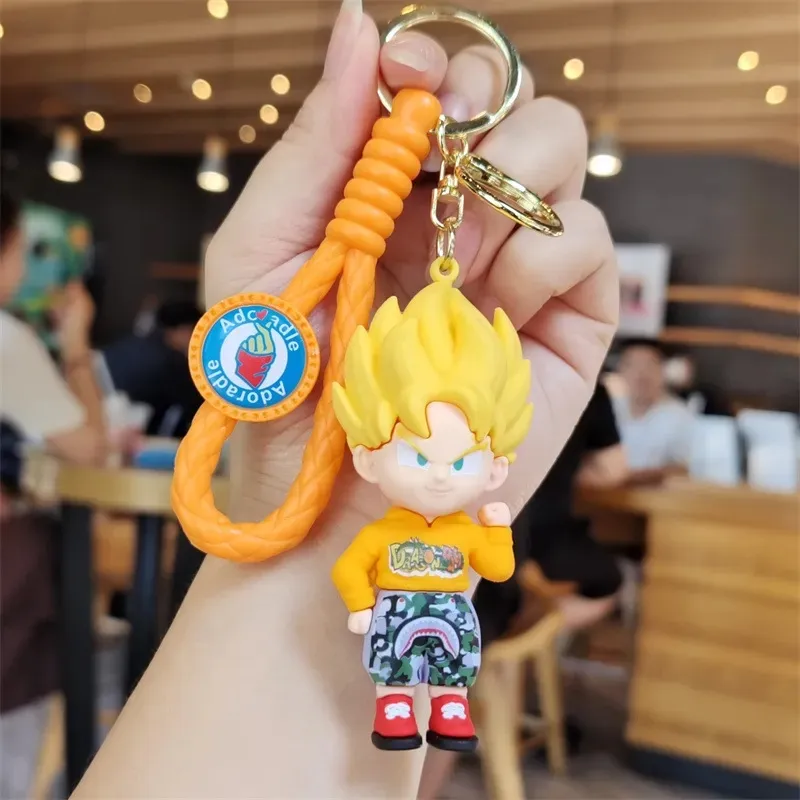 Creative and Personalized Cartoon Keychain Cute Doll Car Keychain Circle Girl Bag Accessories Pendant Couple Small Gift 2024