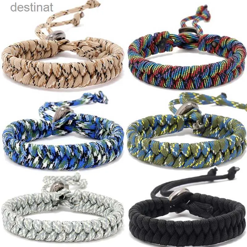 Bracciale di sopravvivenza sportivo con perline per paracadute sportivo per uomo Donna Bracciale intrecciato con corda fatta a mano Bracciale intrecciato mimetico GioielliL24213