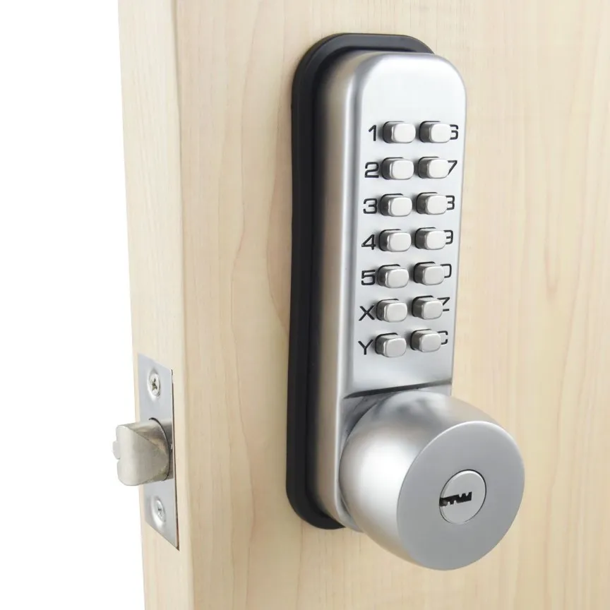 Mekaniskt lösenordsdörrlås sovrumskodlås med 3 nycklar färg silvery253q