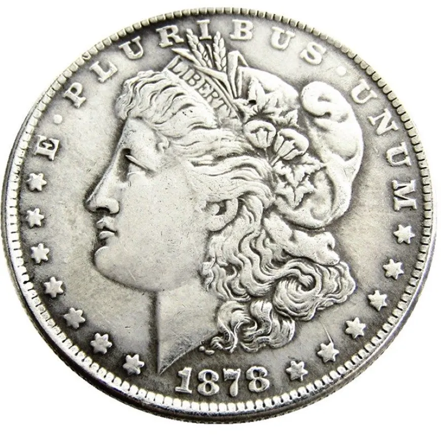 US 1878-P-CC-S Morgan Dollar copie pièce en laiton artisanat ornements réplique pièces décoration de la maison accessoires 245d