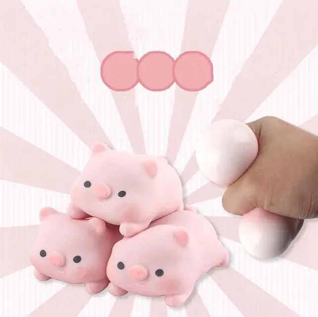 Pinche Panda Toy Discompression Soft Mini Forme Animal Fun Fun Migne Cartoon Piggy and Puppy Stress Relief Squeeze Ball