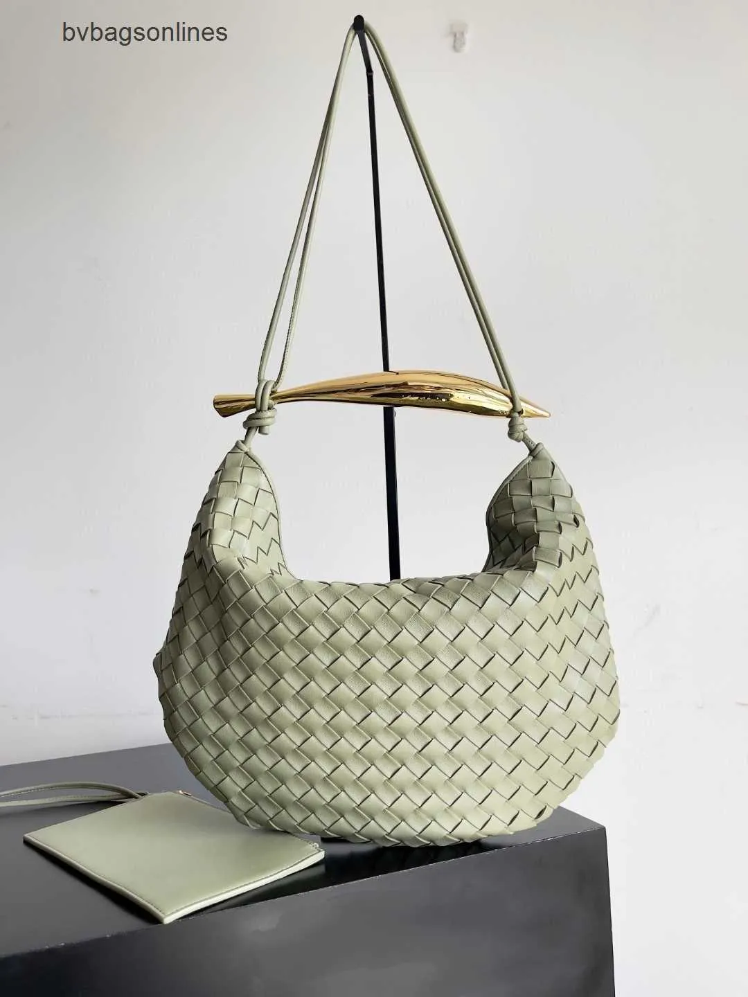 Luxus Bottegs Venets Jodie Bag Neu 39 cm Schafkinte gewebt Womens Bag Achselhöhle Metall Sardine Griff tragbare Schulter mit Original 1: 1 Logo