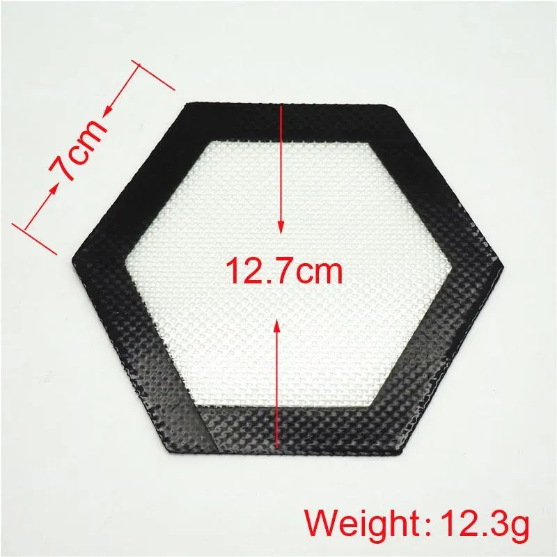 Quality FDA food grade reusable non stick concentrate bho wax slick oil Hexagon shape heat resistant fibreglass silicone dab mat DH9586