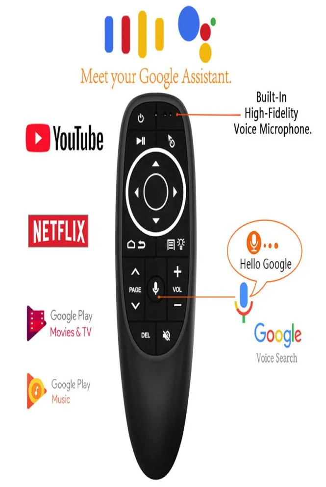 G10S Pro commande vocale Air Mouse avec détection gyroscopique Mini télécommande intelligente sans fil rétro-éclairé pour Android TV Box PC H96 Max9682041