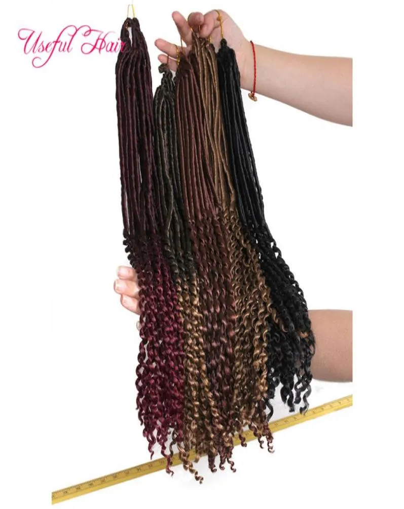 20 polegadas deusa locs cabelo meio reto meia onda tranças extensão de cabelo sintético 24 fiospcs falso locs crochê trança cabelo3073979