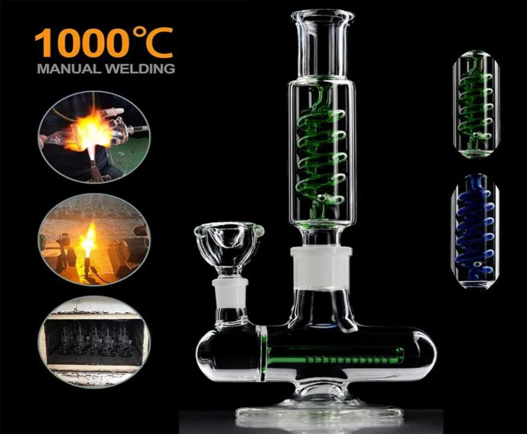 TORO Grand bécher en verre capiteux Bong narguilés accessoires pour fumer Shisha Dab plates-formes pétrolières double verre conduites d'eau pour fumer 14MM Joint Male2375572