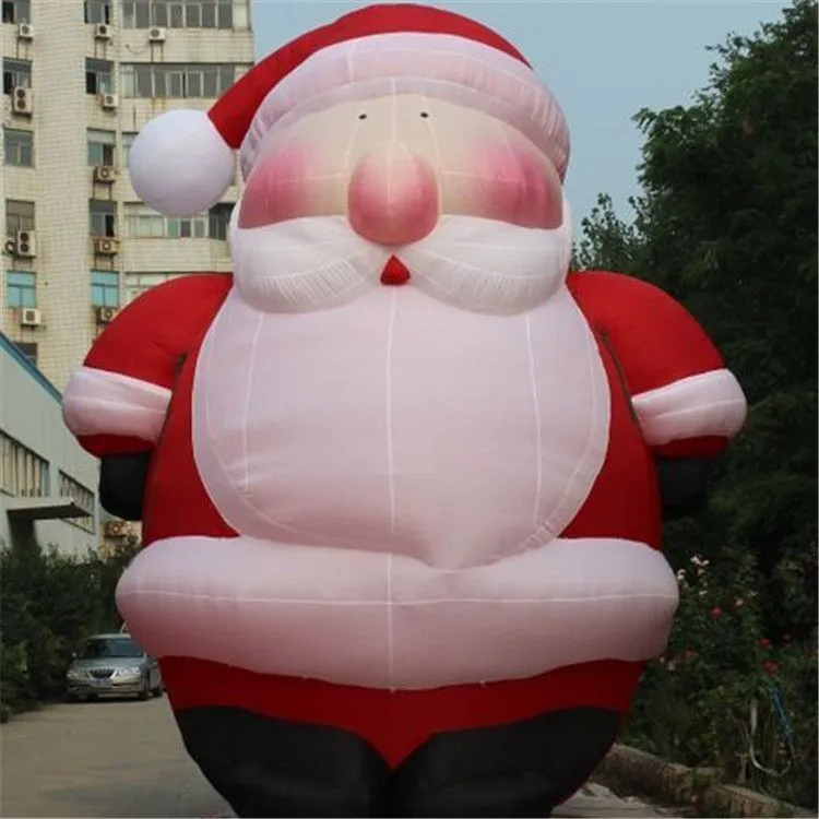 wholesale 8mH (26ft) avec ventilateur Père Noël gonflable de haute qualité Père Noël gonflable Père Noël avec sac cadeau pour les décorations de Noël
