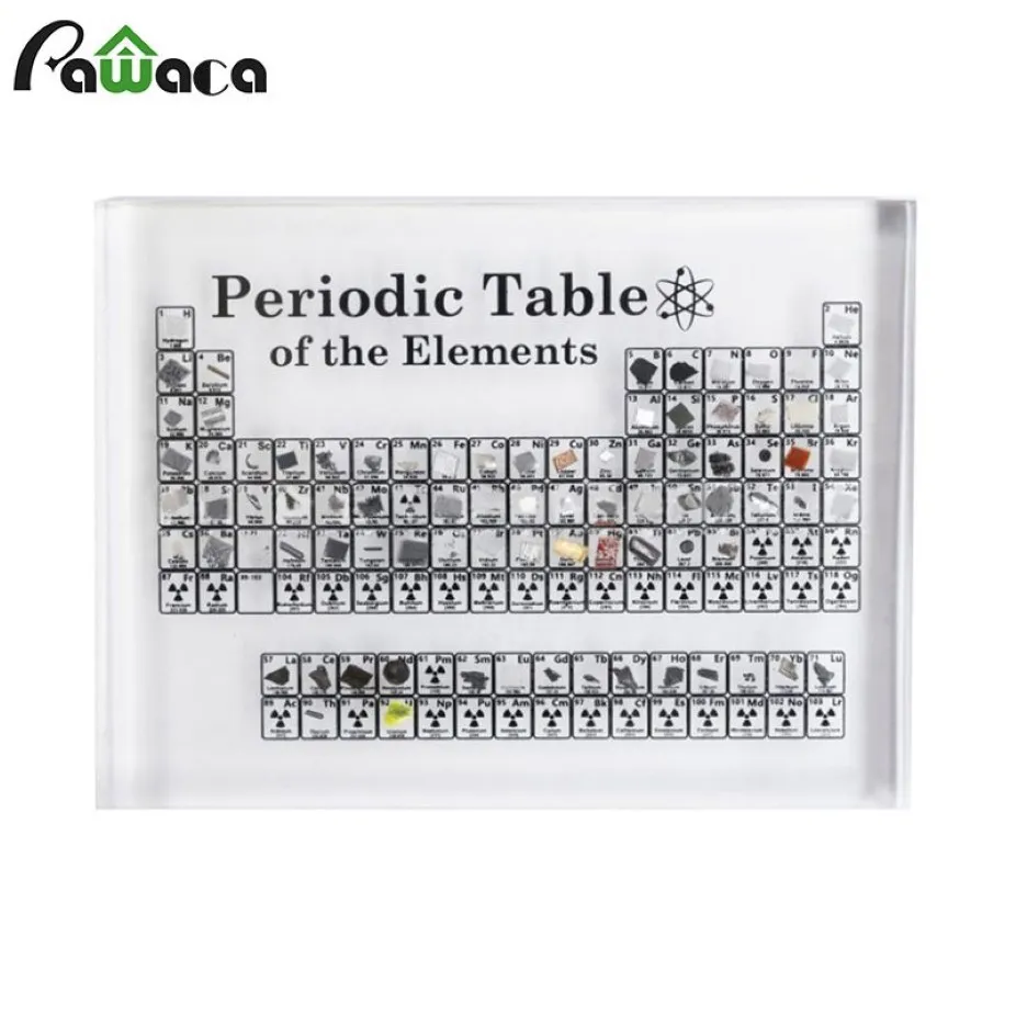 Akrylowy okresowy stół elementów wyświetlają dzieci nauczanie urodzin Prezenty dla nauczyciela Element chemiczny Wyświetlacz Karta Home Deco227s