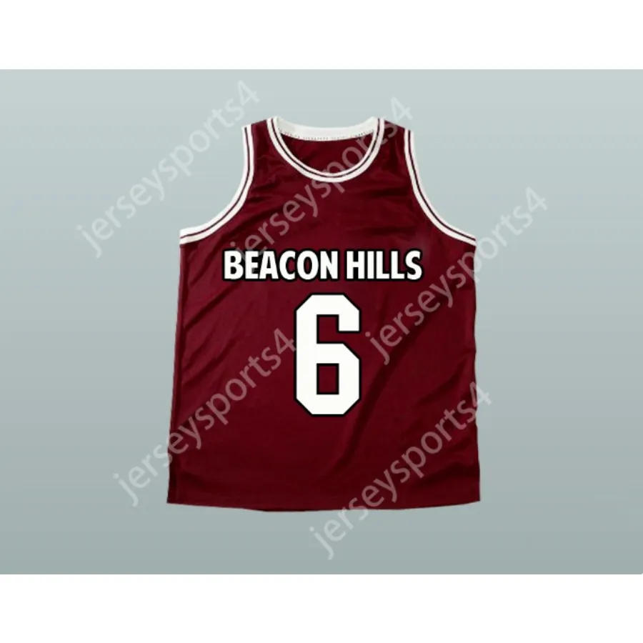 Personalizado qualquer nome qualquer equipe danny mahealani 6 beacon hills camisa de basquete adolescente lobo todo costurado tamanho s m l xl xxl 3xl 4xl 5xl 6xl qualidade superior