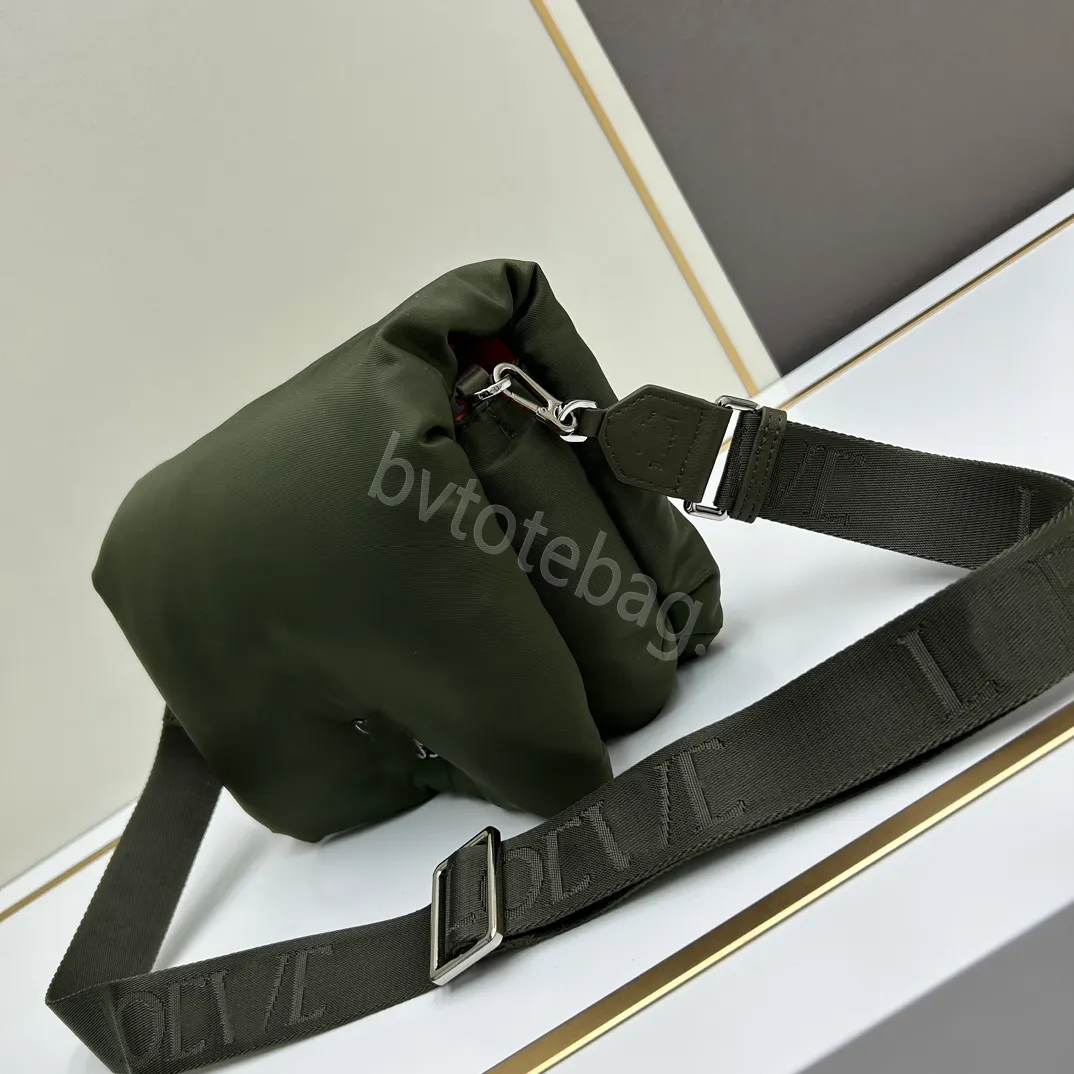 Bolso de nailon, bolso de diseñador 10A, bolso de lujo con forma de nube, bolso de almohada para mujer, bolso verde y negro de piel de oveja #9801a