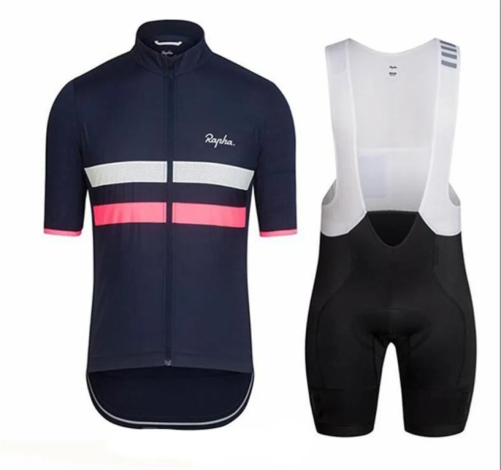 2020 Rapha Team Verão Roupas de Ciclismo Homens Conjunto Mountain Bike Roupas Respirável Desgaste de Manga Curta Conjuntos de Camisa de Ciclismo Y037514708