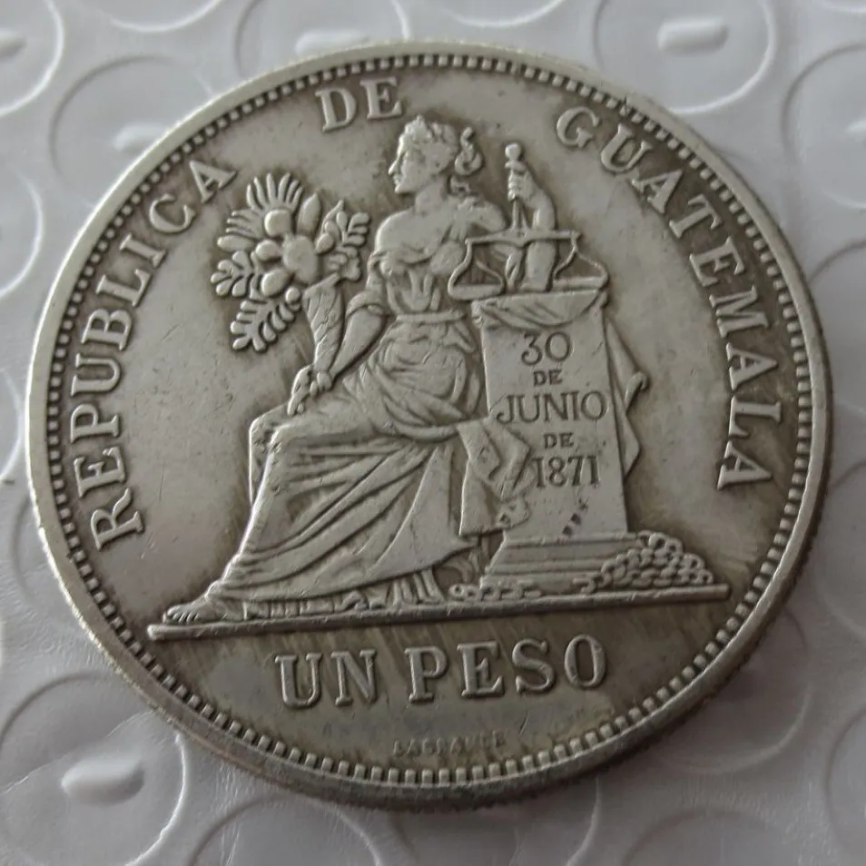 GUATEMALA 1895 1 PESO copie pièce de haute qualité209f