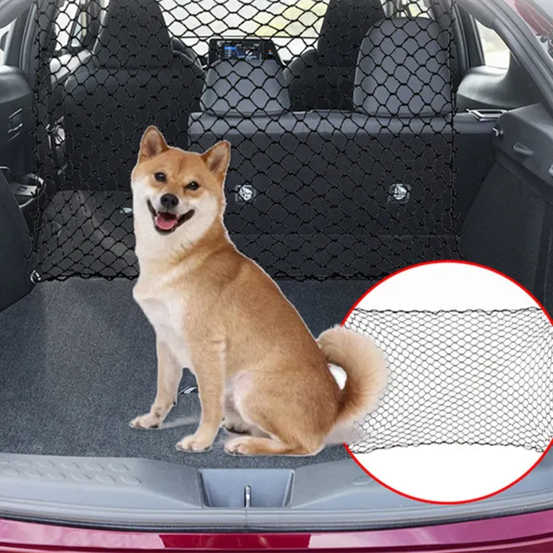 Transportörer hundbärare barriär bilsäkerhet nät för hundar rese tillbehör baksitt hundbärare barriär bil mesh hundar skyddare husdjur produkt