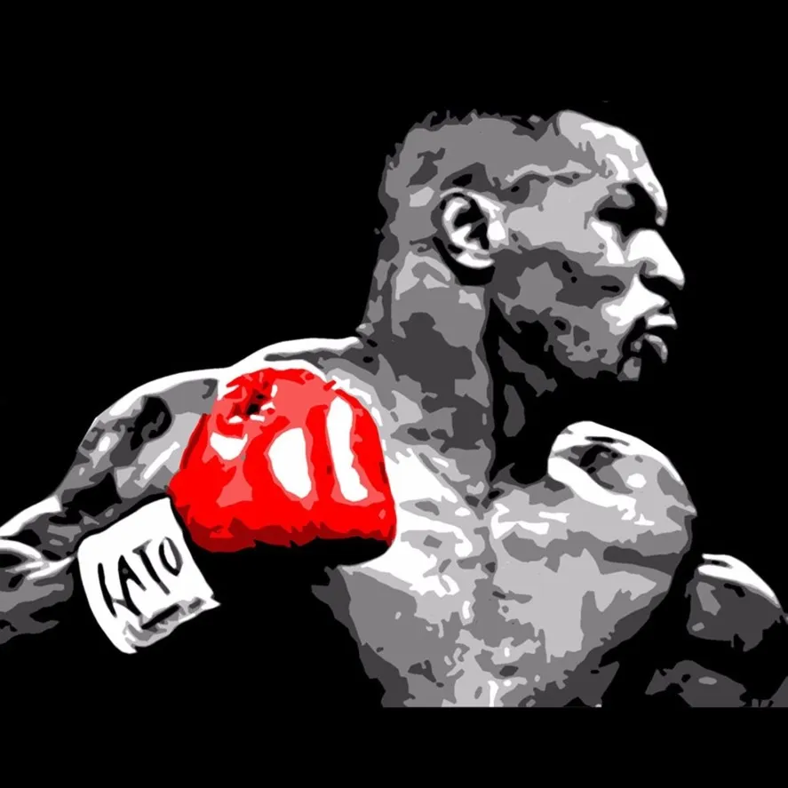 Pôster com impressão em seda artística de Mike Tyson 24x36 polegadas 60x90 cm 015239N