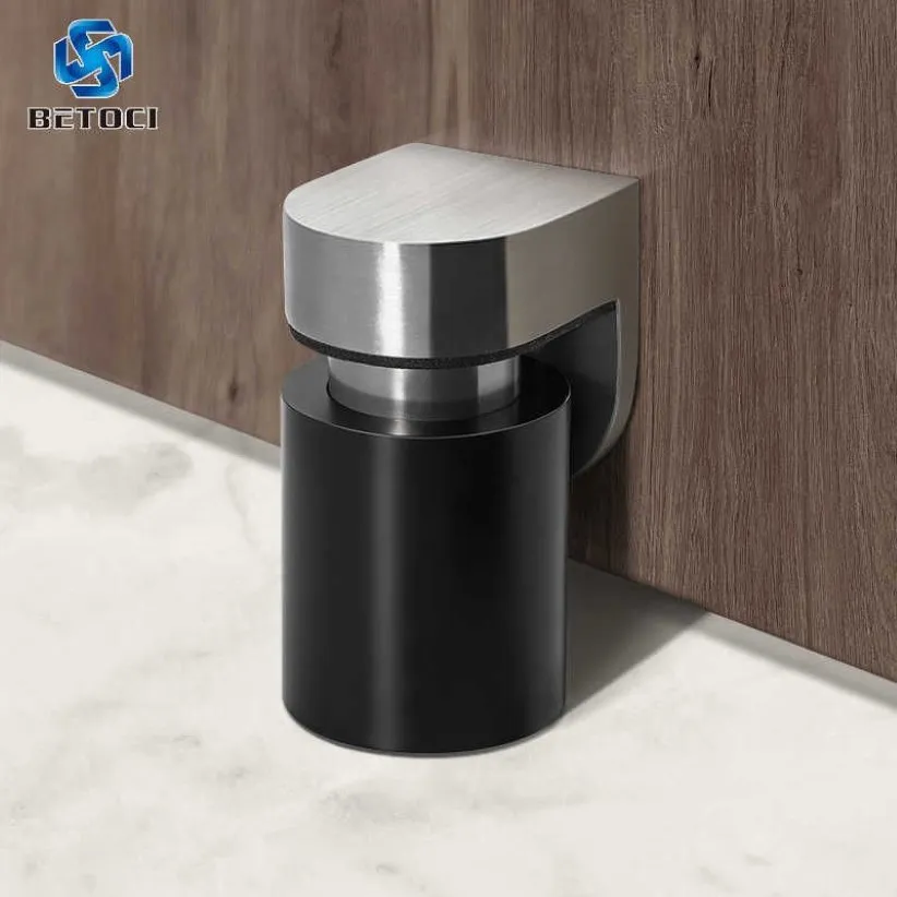 BETOCI 304 Solid Stainless Steel Heavy Door Stop Door Retainer Cylindrical Floating Magnetic Door Stopper Furniture Hardware 210722221