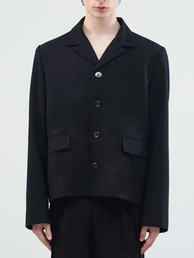 Giacche da uomo stile avant-garde Y2K moda High Street semplice giacca con colletto piccolo per uomo e donna autunno