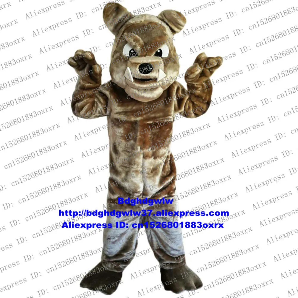 Costumes de mascotte Light Tan Bulldog Pitbull Dog Pit Bull Terrier Costume de mascotte Caractère adulte Les gens vifs de grande classe les portent Zx543