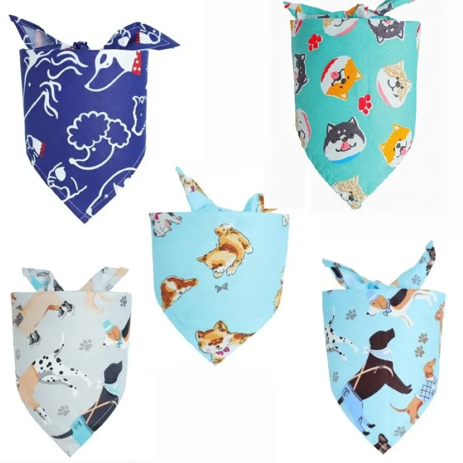 Hela 100 st lot Dog Apparel Special Making Dog Puppy Bandanas Collar Scarf Bow Tie Cotton Supplies Y8101256U