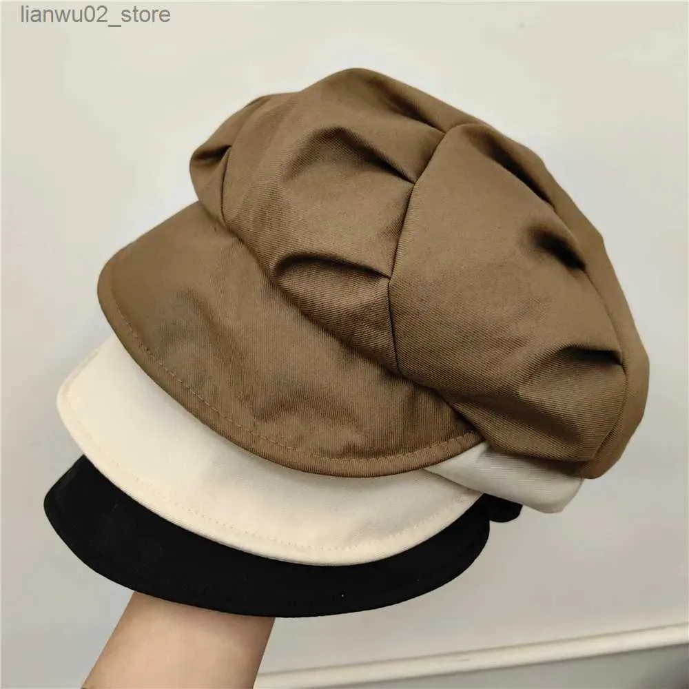 Шляпы с широкими полями Панама Новая японская хлопковая шляпа-облако повседневная модная шляпа художника-художника Шляпа газетчика темпераментная короткая кепка с карнизом ins tide Q240312
